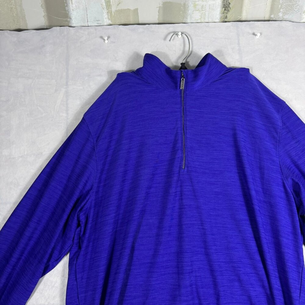 Greg Norman Men's Play Dry Activewear T-Shirt Blue Long Sleeve 1/4 Zip Large - Picture 2 of 10